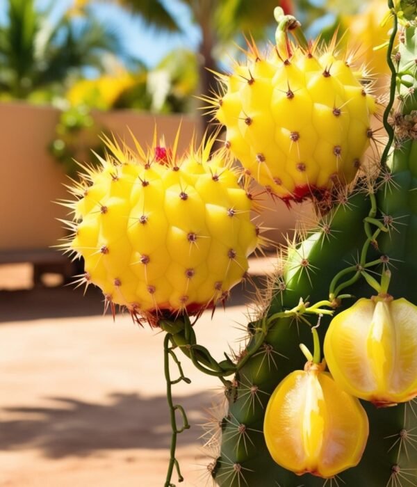 yellow dragon fruit cactus